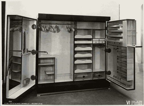 Image for VI Triennale - Mostra dell'arredamento - Armadio per il corredo stagionale maschile di Giuseppe R. Gibelli