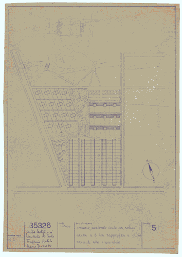 Image for Concorso nazionale casette per reduci. Casetta a 8 letti. Raggruppamento a schiera. Variante alla planimetria