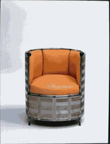 Image for Poltrona in acciaio e pelle di renna