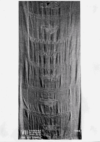 Image for VII Triennale - Mostra dell'E.N.A.P.I. - Ricami e merletti - Tenda ricamata di Ernesto Puppo