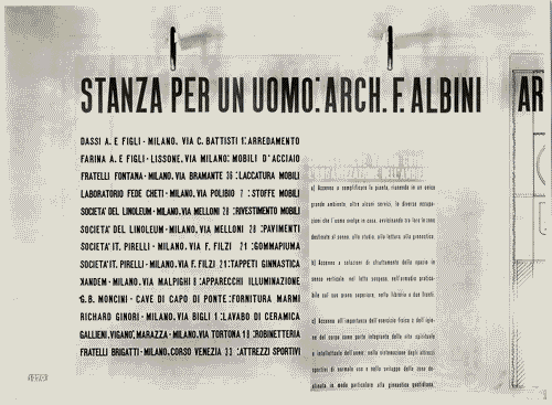 Image for VI Triennale - Mostra dell'arredamento - Stanza per un uomo di Franco Albini - Pannello di presentazione del progetto