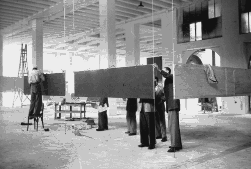 Image for VIII Triennale - Palazzo dell'Arte - Lavori di allestimento - Unificazione, modulazione e industrializzazione nell'edilizia