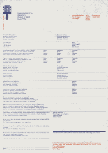 Image for Foglio di Prestito e scheda di notifica