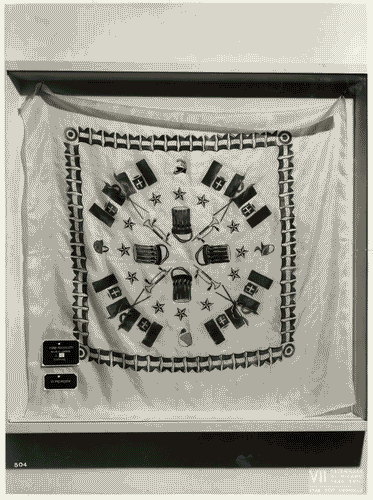 Image for VII Triennale - Mostra dei tessuti e dei ricami - Sezione dei merletti e dei ricami - Fazzoletto in seta dipinto a mano di Piero Fornasetti