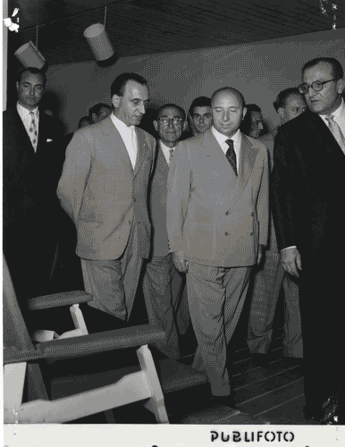 Image for X Triennale - Visita del Presidente del Consiglio dei Ministri, on. Mario Scelba - Ivan Matteo Lombardo - Tommaso Ferraris