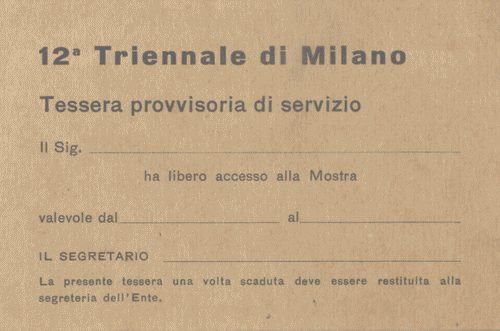 Image for Tessera provvisoria di Servizio di colore ocra