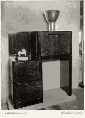 Image for V Triennale - Arti decorative e industriali - Sala dell'E.N.A.P.I. - Mobili e oggetti di legno - Mobile bar in radica