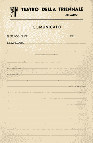 Image for Comunicato del Teatro della Triennale, con logo stilizzato di Enrico Ciuti