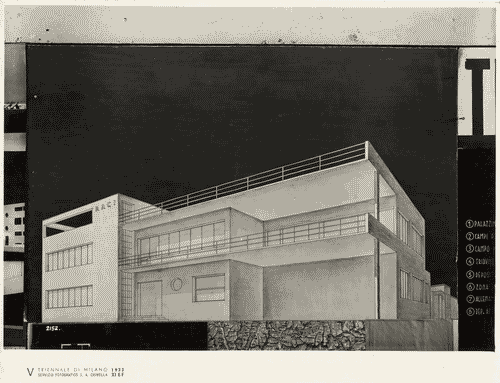 Image for V Triennale - Mostra internazionale di architettura moderna - I° galleria dell'Italia - Progetti di edifici tipici - Sede provinciale del R.A.C.I. (Reale Automobile Club Italia) di Gabriele Giussani
