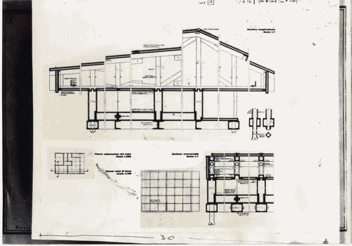 Image for X Triennale - Parco Sempione - Casa prefabbricata di montagna - Disegno di progetto - Luciano Baldessari - Marcello Grisotti