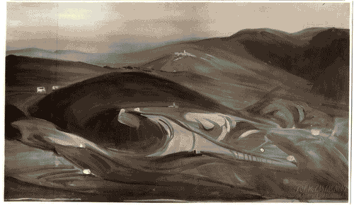 Image for II Biennale - Sala d'Orvieto - Dipinto a tempera "Orizzonti lontani" di Fernando Puppo