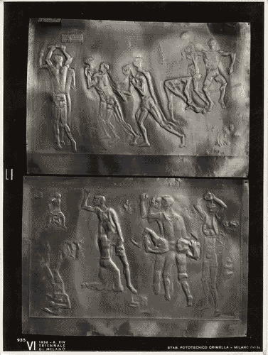 Image for VI Triennale - Mostra delle Scuole d'arte - Scuola superiore d'arte applicata all'industria del comune di Milano - Formelle di metallo a sbalzo di Ettore Calvelli