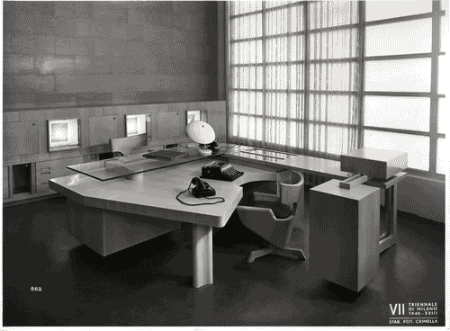 Image for VII Triennale - Mostra dell'arredamento per ufficio - Ufficio pubblicità di industria tessile di Carlo De Carli