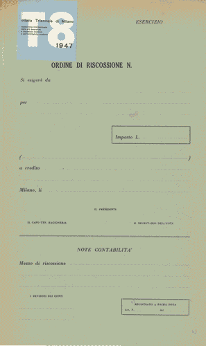 Image for Ordine di riscossione, di colore verde, con logo adesivo