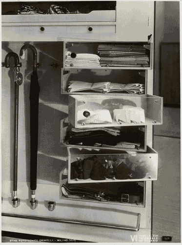 Image for VI Triennale - Mostra dell'arredamento - Armadio per il corredo stagionale maschile di Giuseppe R. Gibelli