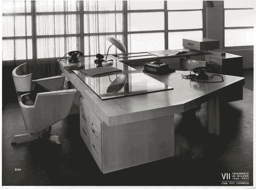 Image for VII Triennale - Mostra dell'arredamento per ufficio - Ufficio pubblicità di industria tessile di Carlo De Carli