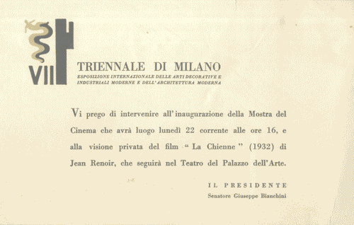 Image for Invito all'inaugurazione della Mostra del Cinema, con logo di Enrico Ciuti