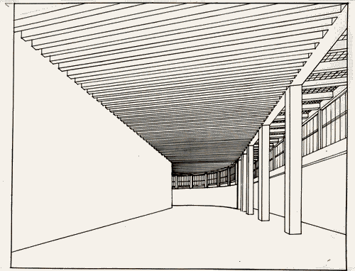 Image for Palazzo dell'Arte - Disegni di progetto - Disegno di galleria espositiva al piano terra