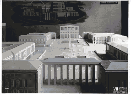 Image for VII Triennale - Mostra dell'architettura - Sezione 1°. L'E42, Olimpiade della civiltà - Modello in scala della piazza Imperiale per l'Esposizione internazionale di Roma di Francesco Fariello, Luigi Moretti, Saverio Muratori e Ludovico Quaroni