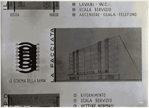 Image for V Triennale - Mostra internazionale di architettura moderna - I° galleria dell'Italia - Progetti di edifici tipici - Autorimesse - Autorimessa urbana per 600 macchine di Michele Leonarduzzi