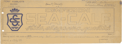 Image for Bozzetto per pubblicità "Confezioni Sea-Calf stile, eleganza, qualità"