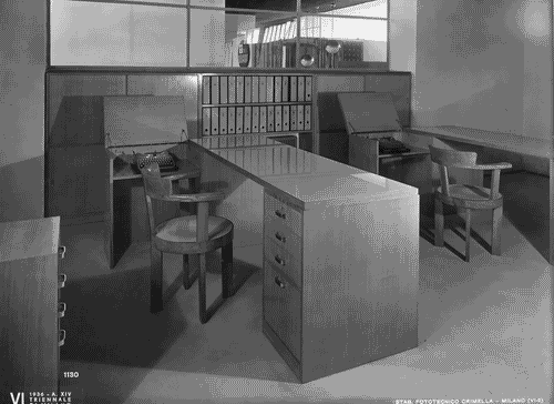 Image for VI Triennale - Padiglione nel parco Sempione. Mostra dell'abitazione - Alloggio n. 6: ufficio per piccole aziende a orario unico