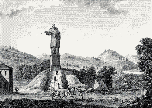 Image for XVI Triennale - Terzo ciclo - Conoscenza della città - La città rituale. La città e lo stato di Milano, nell'età dei Borromeo - Incisione della statua di San Carlo al Sacro Monte di Arona