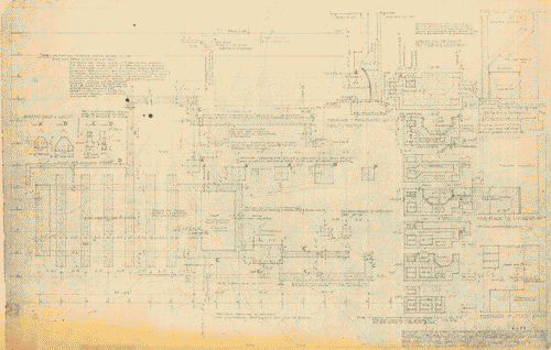 Image for Architettura ospedaliera. Lovell Health House, LA. Dettagli piano di calpestio. Annotazioni manoscritte