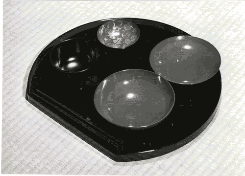 Image for Vassoio, scodelle e bastoncini in legno