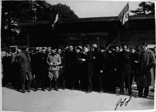 Image for Visita di Mussolini ai lavori della costruzione del Palazzo dell'Arte