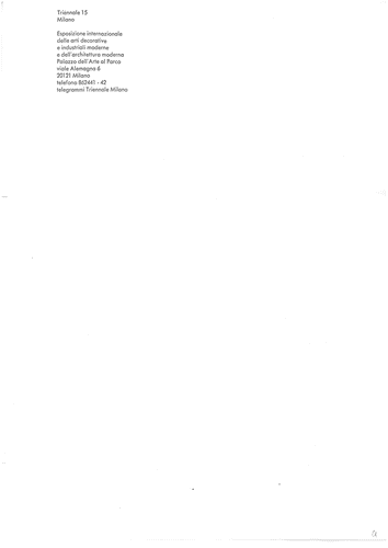 Image for Carta intestata XV Triennale "Palazzo dell'Arte al Parco"