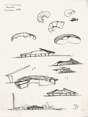 Image for X Triennale - Parco Sempione - Padiglione per soggiorno - Schizzi - Ico Parisi