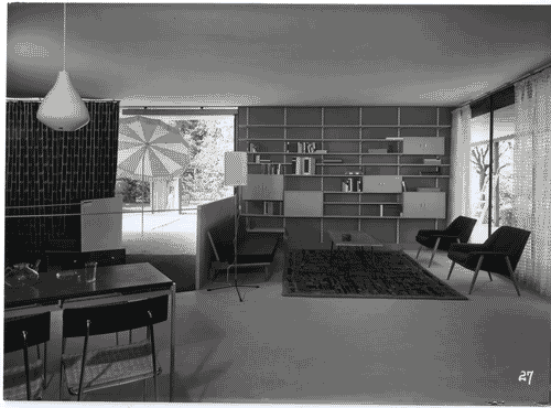 Image for XI Triennale - Parco Sempione - Mostra internazionale dell'abitazione - Alloggio tedesco - Soggiorno e zona pranzo - Brigitte D'Ortschy