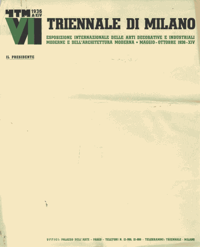 Image for Carta intestata "Il Presidente", con logo di Mario Sironi