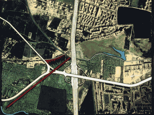 Image for Le città immaginate - Nove progetti per nove città. Sezione progettuale -Palermo (Nove progetti per l'architettura della circonvallazione) - Vedutaaerea dell'aera di progetto di Marcello Panzarella e Vincenzo Minutella