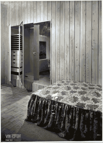 Image for VII Triennale - Mostra dell'arredamento alberghiero - Ambiente n. 8: Camera d'albergo in montagna di Franco Buzzi