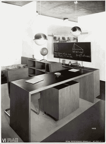 Image for VI Triennale - Padiglione nel parco Sempione. Mostra dell'abitazione - Alloggio n. 5: quattro elementi di alloggio per un professionista, con studio annesso - Camera da letto per due ragazzi