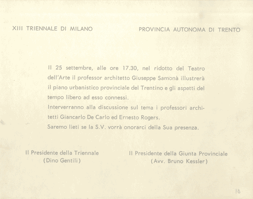 Image for Invito alla discussione sul "Piano urbanistico provinciale del Trentino e gli aspetti del tempo libero ad esso connessi"