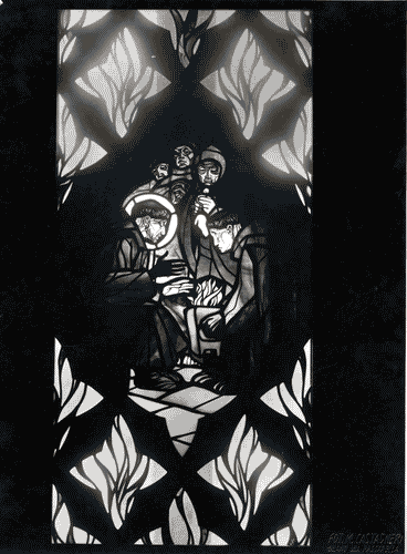 Image for Vetrata "S. Francesco che s'appresta all'operazione delle cateratte" di Duilio Cambellotti