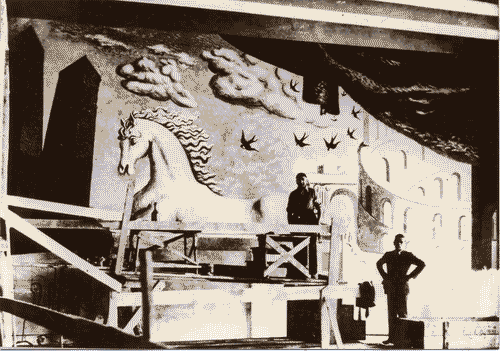 Image for V Triennale - Lavori di allestimento - Salone delle Cerimonie - Pittura murale "Cultura italiana" - Giorgio De Chirico - Mario Sironi