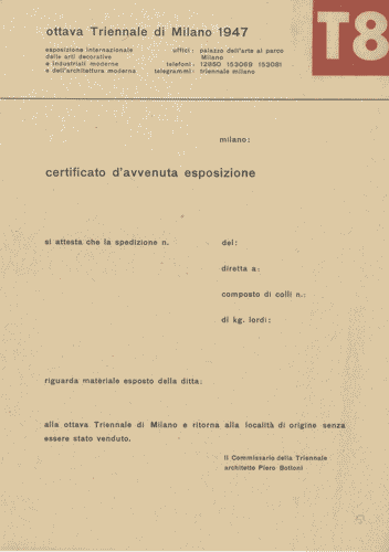 Image for "Certificato d'avvenuta esposizione"